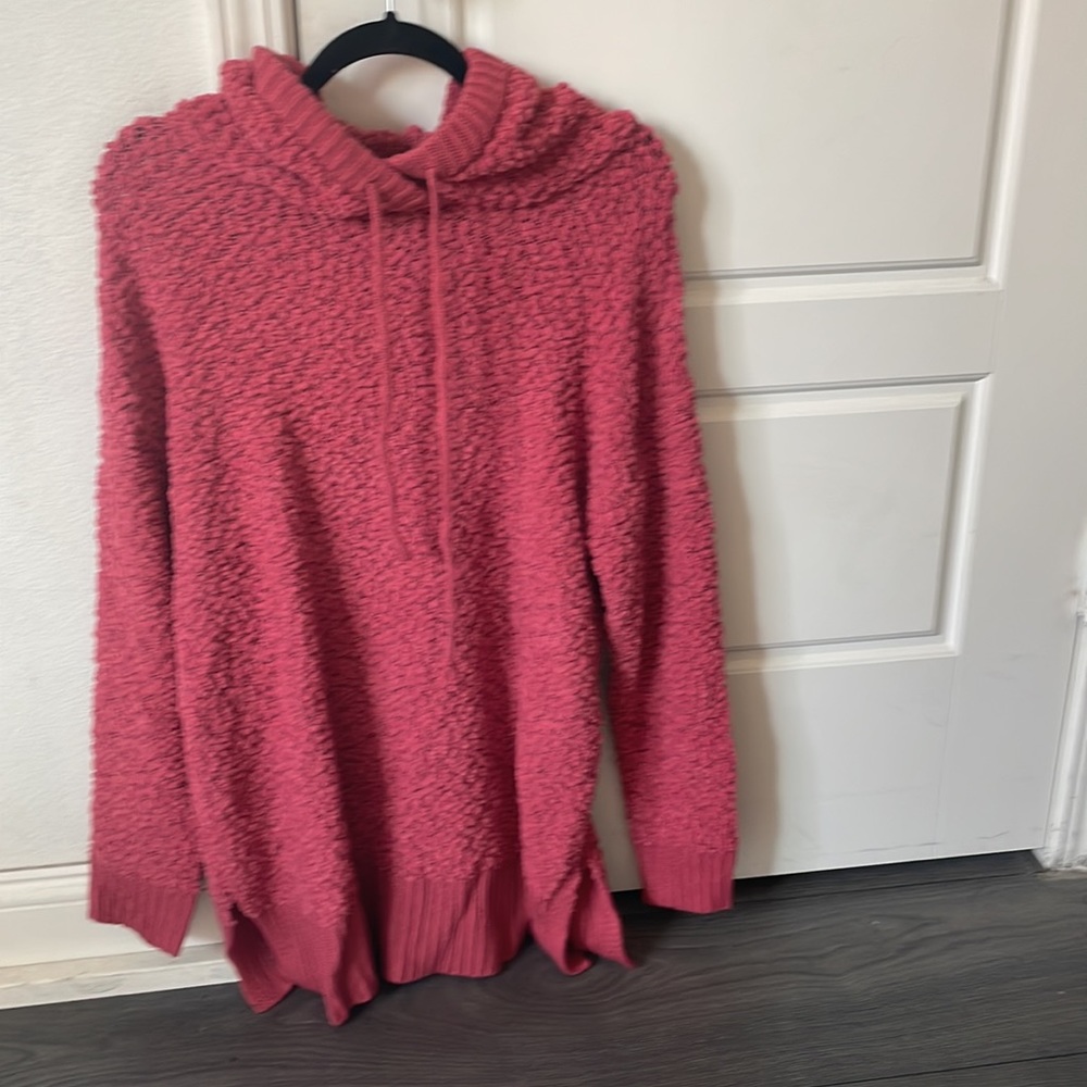 036 Cozy Popcorn Drawstring Hoodie Sweater Top